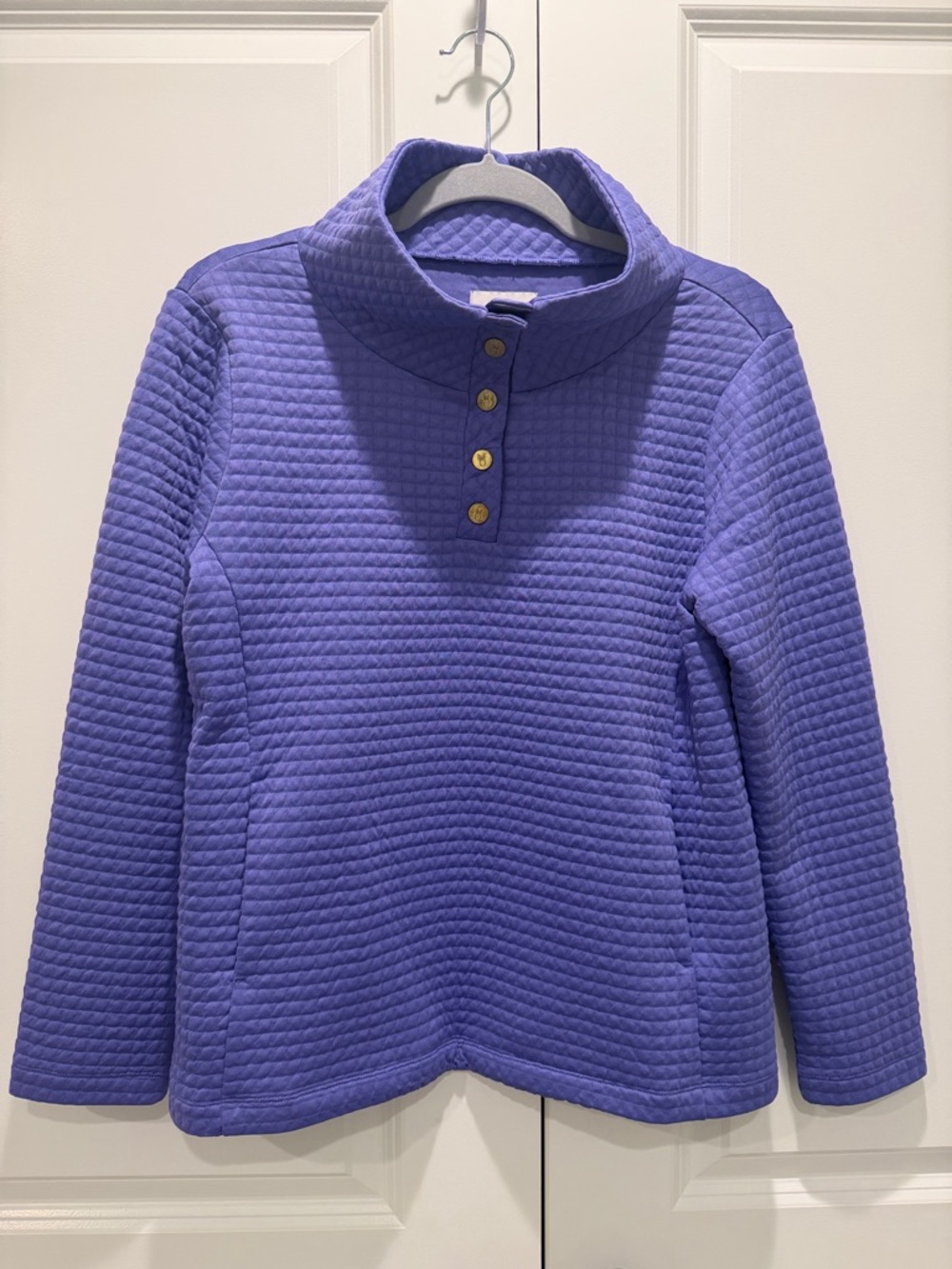 Dudley Stephens Pullover in Waffle Purple Violet, Small